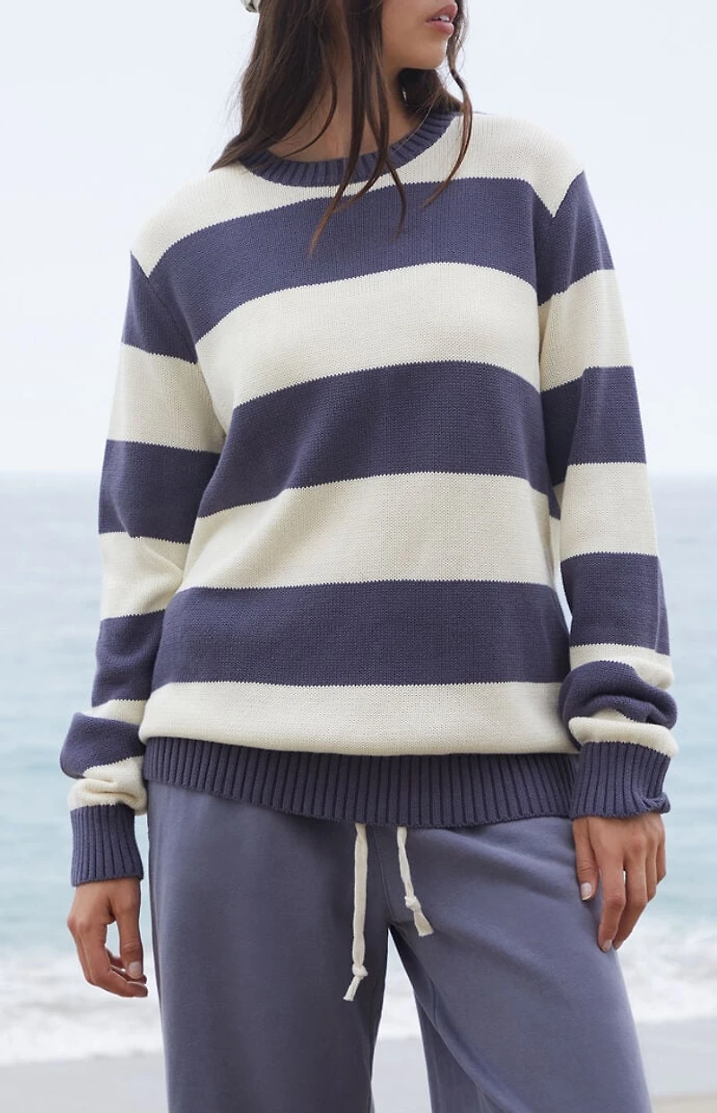 John Galt Blue Striped Sweater