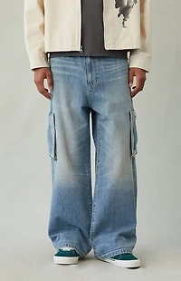 Pacsun Blake Extreme Baggy Jeans Cargo Medium Blue Tint
