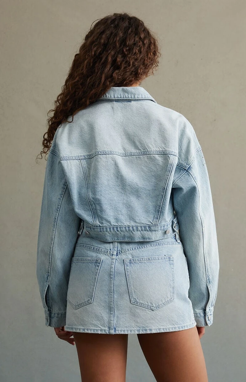 RARE DNM EDIT Studded Cropped Denim Trucker Jacket