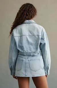 RARE DNM EDIT Studded Cropped Denim Trucker Jacket