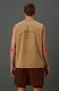 A.R.C. Light Tan Vintage Wash Cut Off Muscle T-Shirt