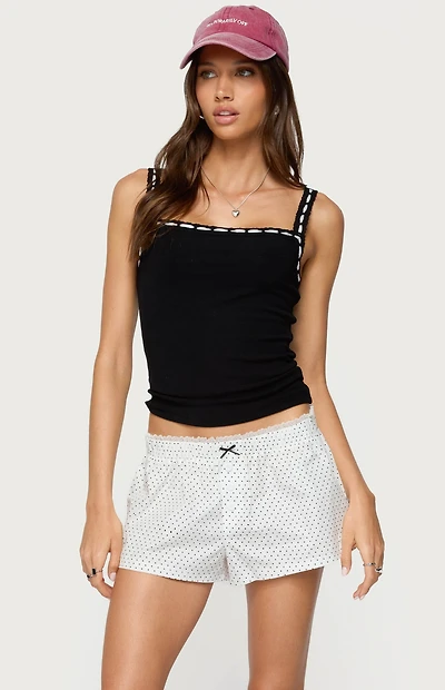 Edikted Leilani Ribbon Lacey Tank Top