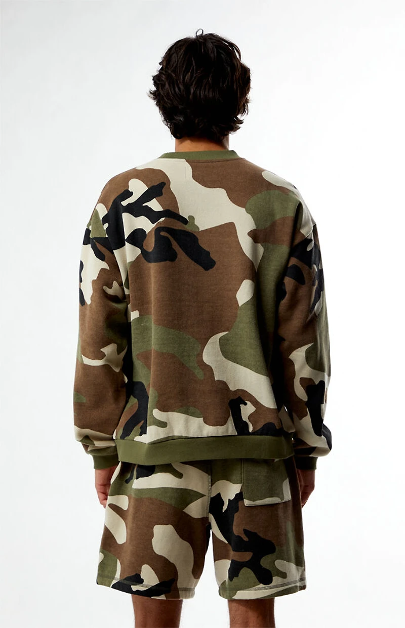 Budweiser By Pacsun Camo Serif Crew Neck Sweatshirt