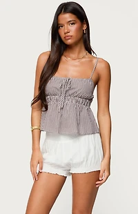 Edikted Zahara Gingham Babydoll Top