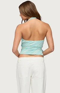 Edikted Aquarelle Striped Wrap Halter Top