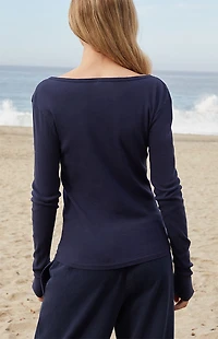 John Galt Navy Zelly Long Sleeve Top