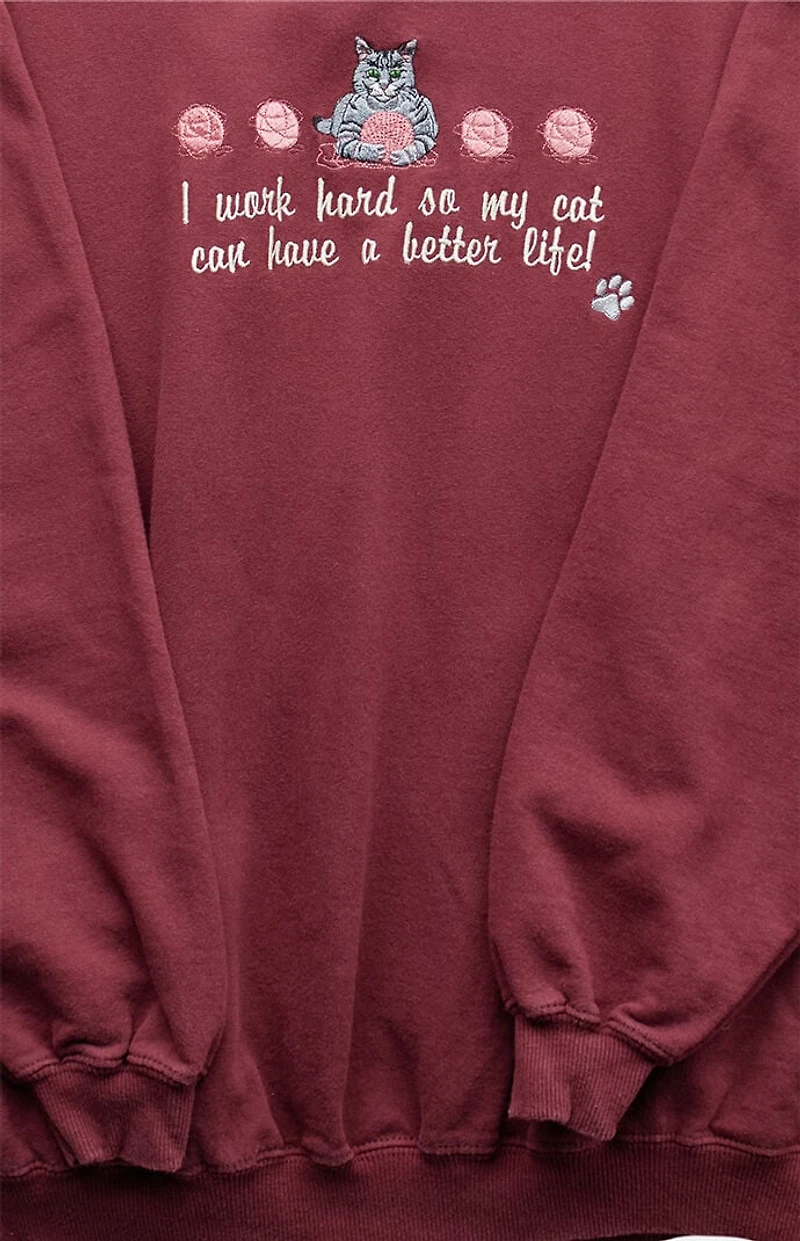 PS VINTAGE 90s Give My Cat a Better Life Crew Neck Sweatshirt