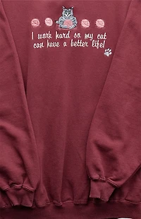PS VINTAGE 90s Give My Cat a Better Life Crew Neck Sweatshirt