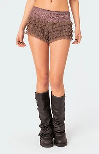 Edikted Janis Floral Ruffled Shorts