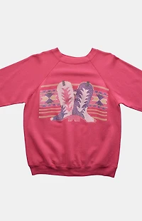 PS VINTAGE '90s Cowgirl Boots Crew Neck Sweatshirt
