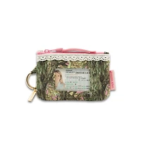 Pink Camo ID Wallet with Lace Trim