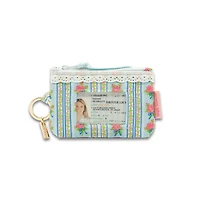 Rose Stripe ID Wallet with Lace Trim