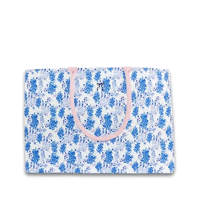 Blue Floral Oversized Canvas Tote