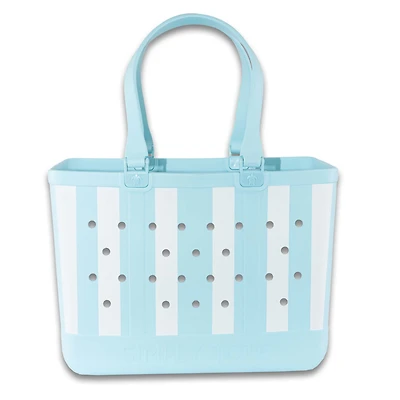 Large Striped Tote Bag in Sky