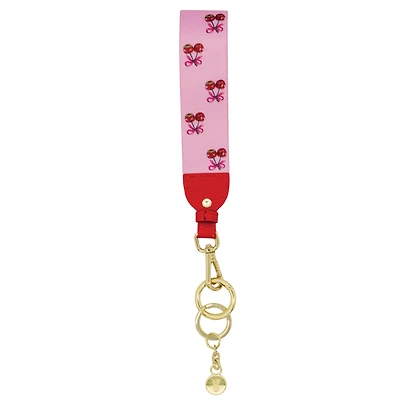 Cherries Patterned Key Fob