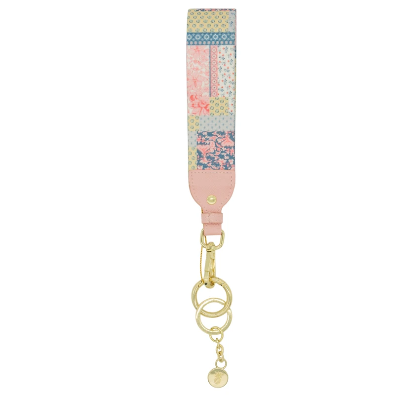 Pink Quilted Patterned Key Fob