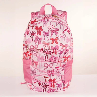 Printed Backpack in Pink Bows