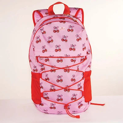 Printed Backpack in Pink Cherries