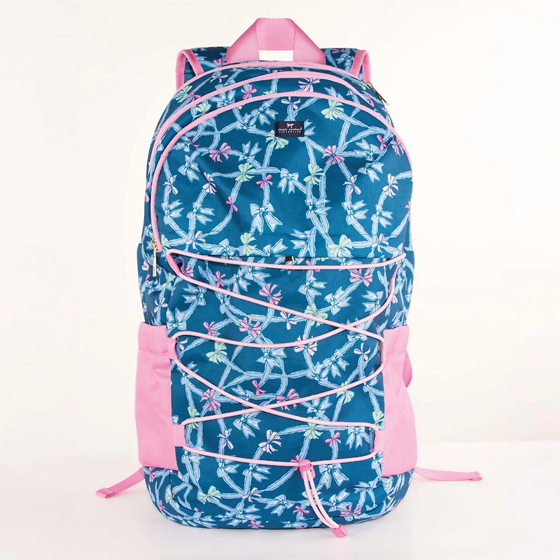 Printed Backpack in Navy Ribbons