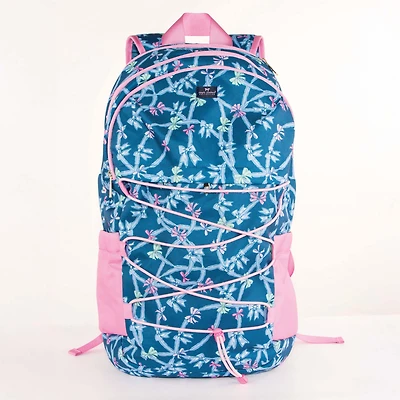 Printed Backpack in Navy Ribbons