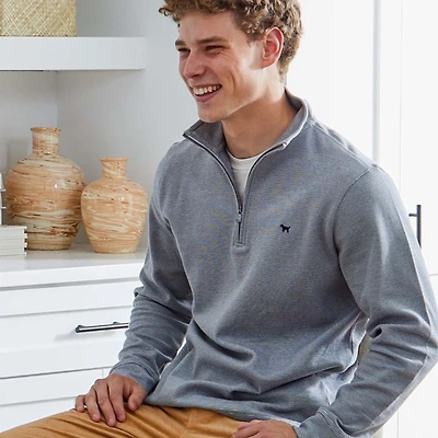 Men's Grey Quarter Zip Pullover