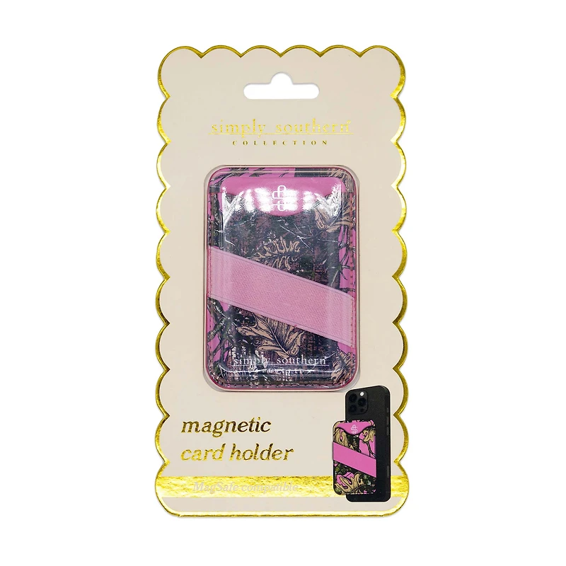 Magnetic Phone Wallet in Pink Camo