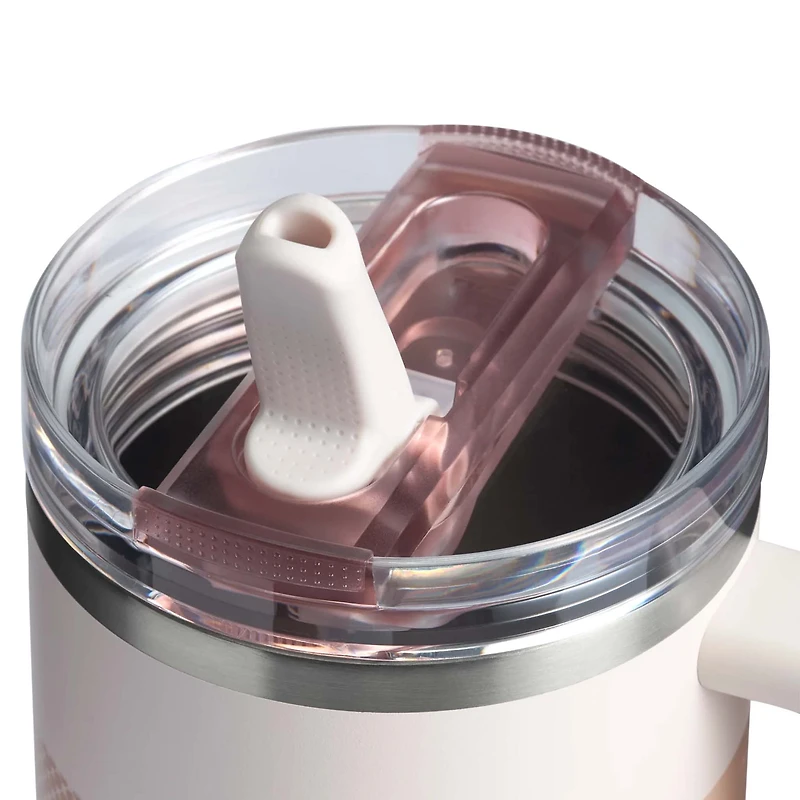 The 40oz Quencher ProTour Flip Straw Tumbler in Rose Quartz Fade