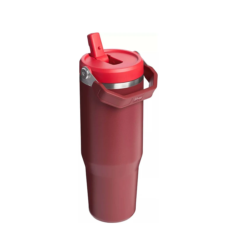 The 30oz IceFlow Flip Straw Tumbler in Cranberry