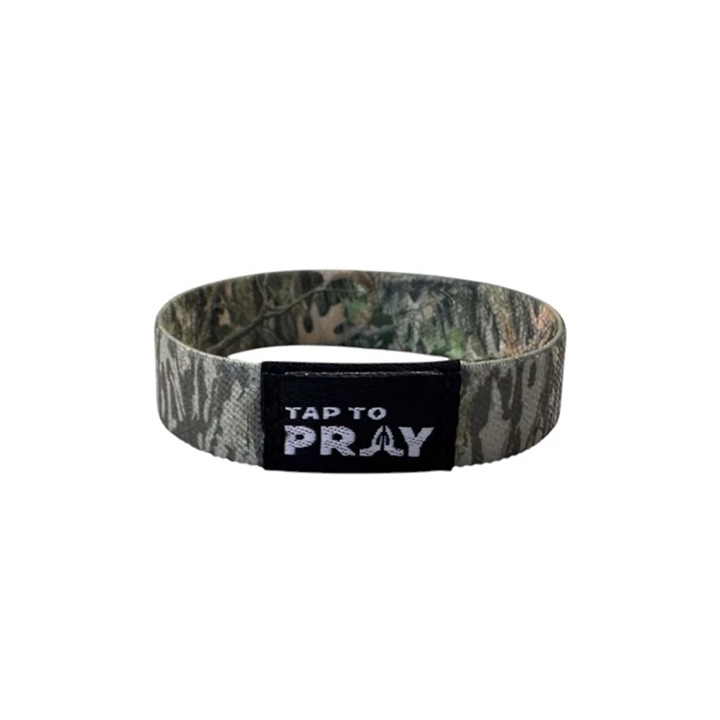 Tap To Pray Wristband Tree Bark Forest Camo