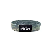 Tap To Pray Wristband Green Charcoal Traditional Camo