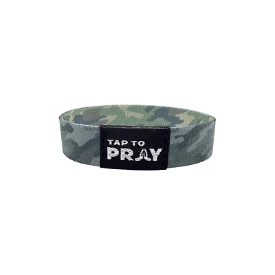 Tap To Pray Wristband Green Charcoal Traditional Camo
