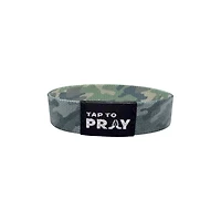 Tap To Pray Wristband Green Charcoal Traditional Camo