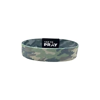 Tap To Pray Wristband Green Charcoal Traditional Camo