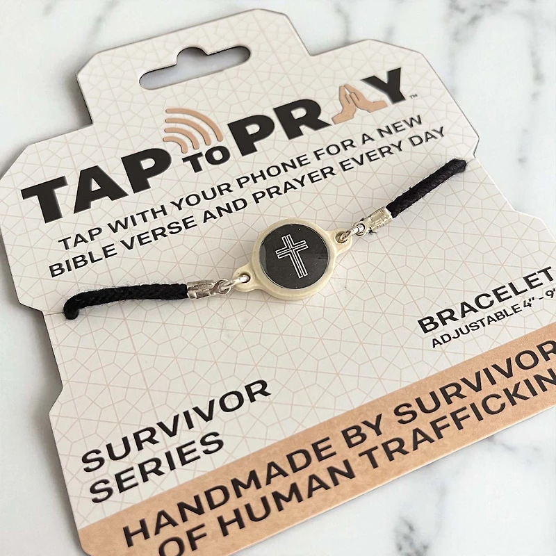 Tap To Pray Onyx Adjustable String Bracelet