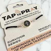 Tap To Pray Onyx Adjustable String Bracelet