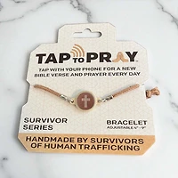 Tap To Pray Mocha Adjustable String Bracelet