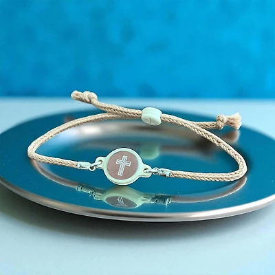 Tap To Pray Mocha Adjustable String Bracelet