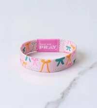 Tap To Pray Wristband Pink Bows