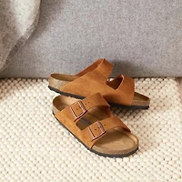 Women's Arizona Soft Footbed Suede Leather Sandals Mink