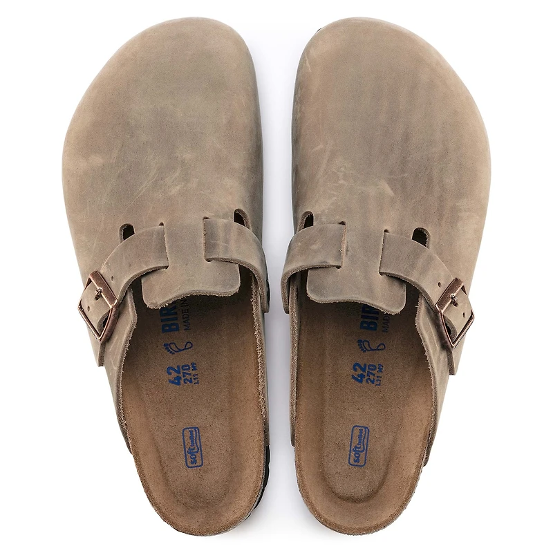 Boston Suede Leather Soft Footbed Slip On Shoes Tobacco