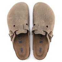 Boston Suede Leather Soft Footbed Slip On Shoes Tobacco