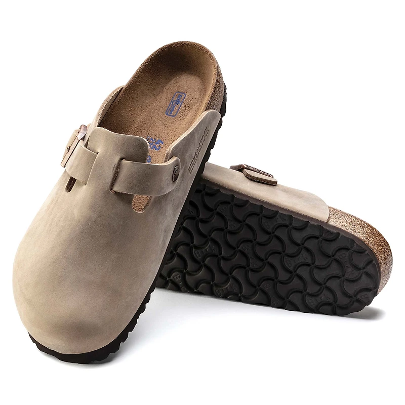 Boston Suede Leather Soft Footbed Slip On Shoes Tobacco