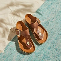 Women's Gizeh Oiled Leather Big Buckle Sandals Cognac
