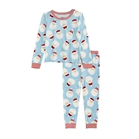 Toddler Santa Glow Pajamas Blue