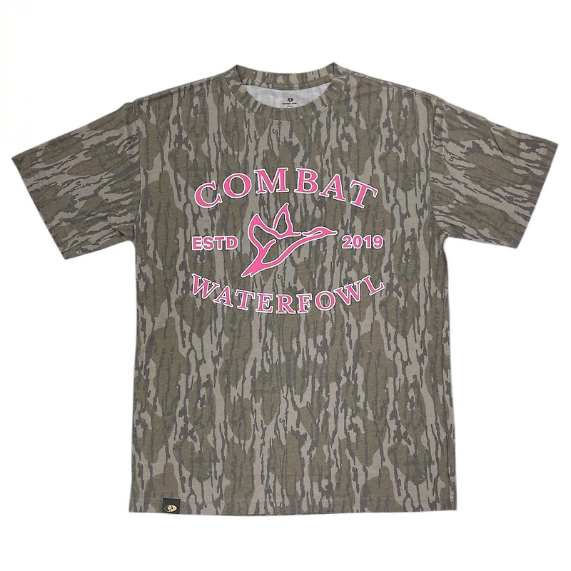 Mossy Oak Camo Pink Combat Logo Short Sleeve T-Shirt