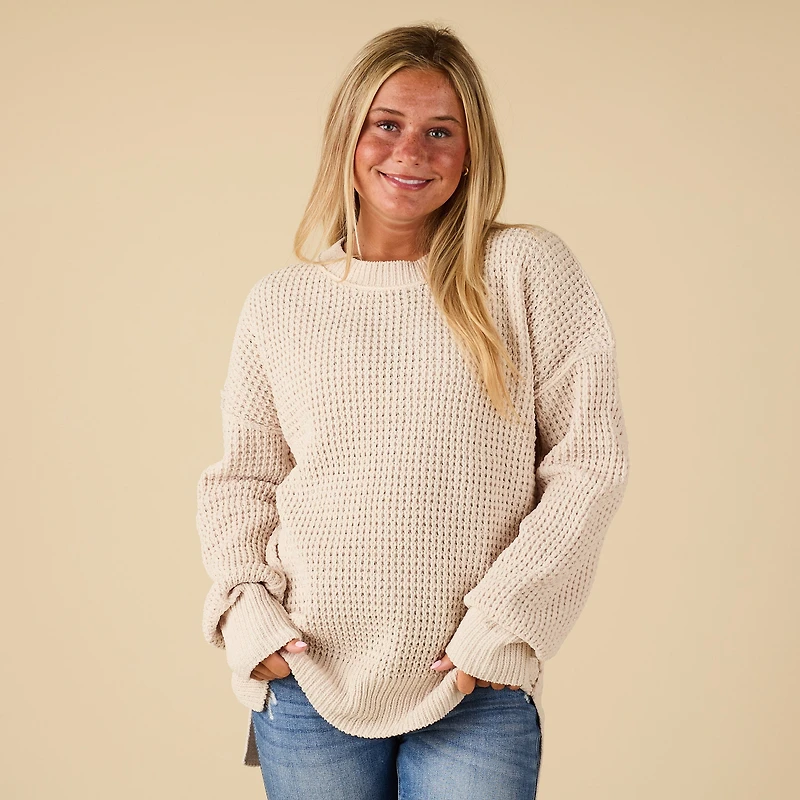 Popcorn Exposed Seam Sweater