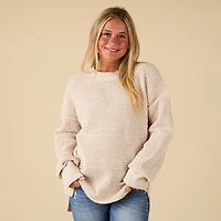 Popcorn Exposed Seam Sweater