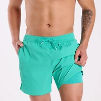 The Real Teals Textured 5.5 Inch Lined Swim Shorts