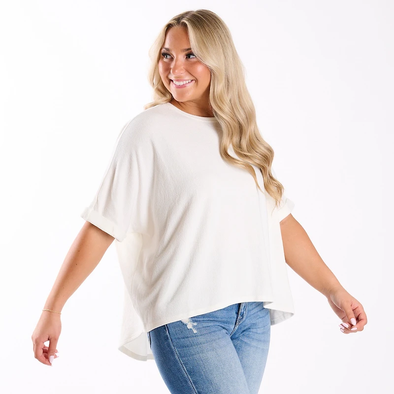 Crepe Swing Short Sleeve Top