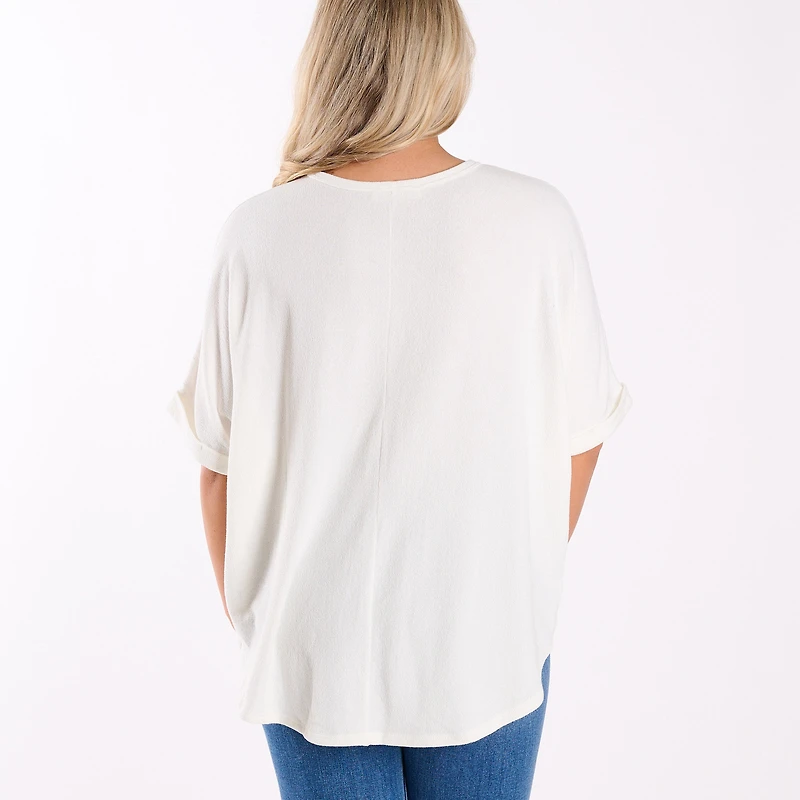 Crepe Swing Short Sleeve Top